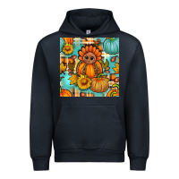 Navy thanksgiving turkey with tartan seamless pattern bbs Urban Hoodie - BundleAndBundleShop