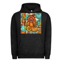 Pigment Black thanksgiving turkey with tartan seamless pattern bbs Urban Hoodie - BundleAndBundleShop