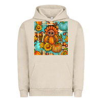 Pigment French Oak thanksgiving turkey with tartan seamless pattern bbs Urban Hoodie - BundleAndBundleShop