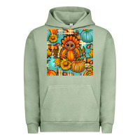 Pigment Oil Green thanksgiving turkey with tartan seamless pattern bbs Urban Hoodie - BundleAndBundleShop