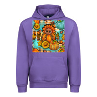 Tulip thanksgiving turkey with tartan seamless pattern bbs Urban Hoodie - BundleAndBundleShop