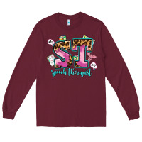 Burgundy speech therapist Long Sleeve Tee - AdoDesignShop