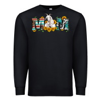 Black goat mom serape leopard cowhide goat family Premium Sweatshirt - Artiststas