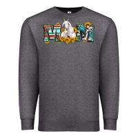 Charcoal Heather goat mom serape leopard cowhide goat family Premium Sweatshirt - Artiststas