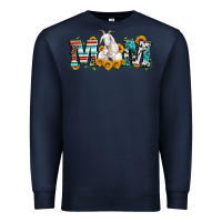 Navy goat mom serape leopard cowhide goat family Premium Sweatshirt - Artiststas