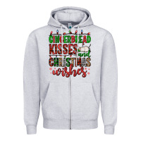 Heather Grey gingerbread kisses and christmas wishes Zipper Hoodie - FaDigitalArtStudio