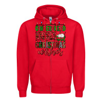 Red gingerbread kisses and christmas wishes Zipper Hoodie - FaDigitalArtStudio