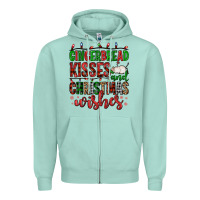 Seafoam gingerbread kisses and christmas wishes Zipper Hoodie - FaDigitalArtStudio