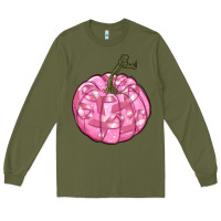 Army Green pink pumpkin with breast cancer ribbons Long Sleeve Tee - RanaPortraitStore