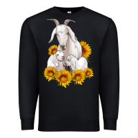 Goat Family With Sunflowers Premium Sweatshirt | Teevron
