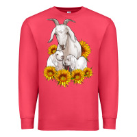 Cardinal goat family with sunflowers Premium Sweatshirt - Artiststas