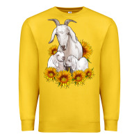 Lemon goat family with sunflowers Premium Sweatshirt - Artiststas