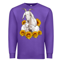 Purple goat family with sunflowers Premium Sweatshirt - Artiststas
