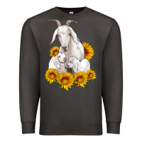 Smoke goat family with sunflowers Premium Sweatshirt - Artiststas