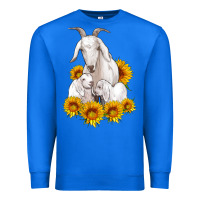 True Royal goat family with sunflowers Premium Sweatshirt - Artiststas