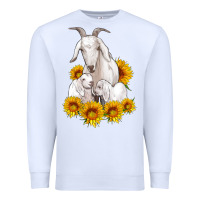 White goat family with sunflowers Premium Sweatshirt - Artiststas