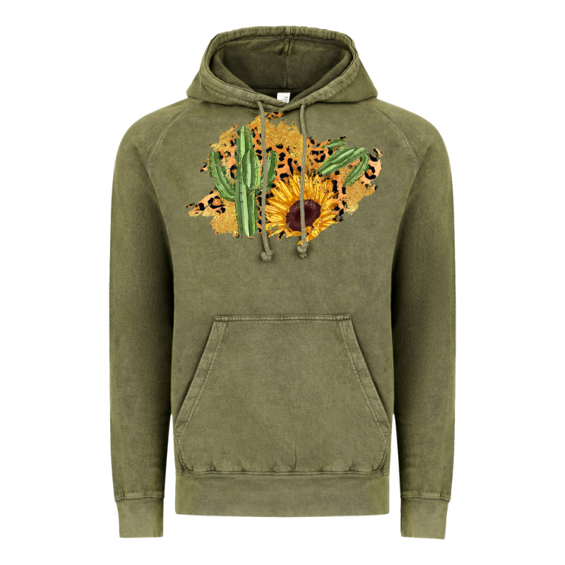 Cactus Leopard Sunflower Glitter  Patch Vintage Hoodie by AdoDesignShop | Teevron