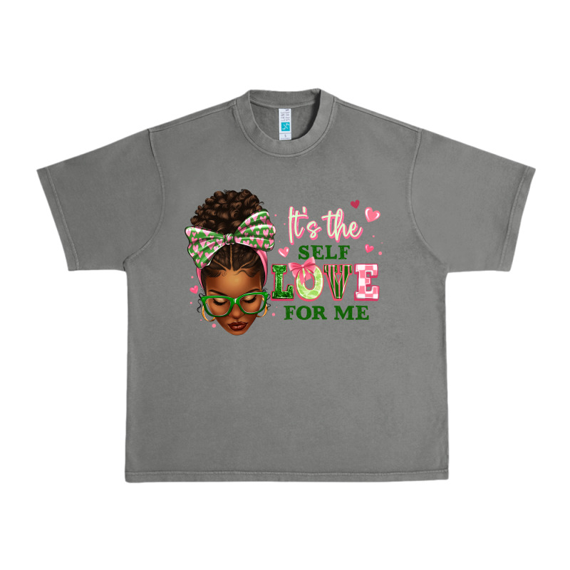Sorority Colors Its The Self Love For Me Afro Woman2 Urban Heavy Tee by texasbilliewilder | Teevron