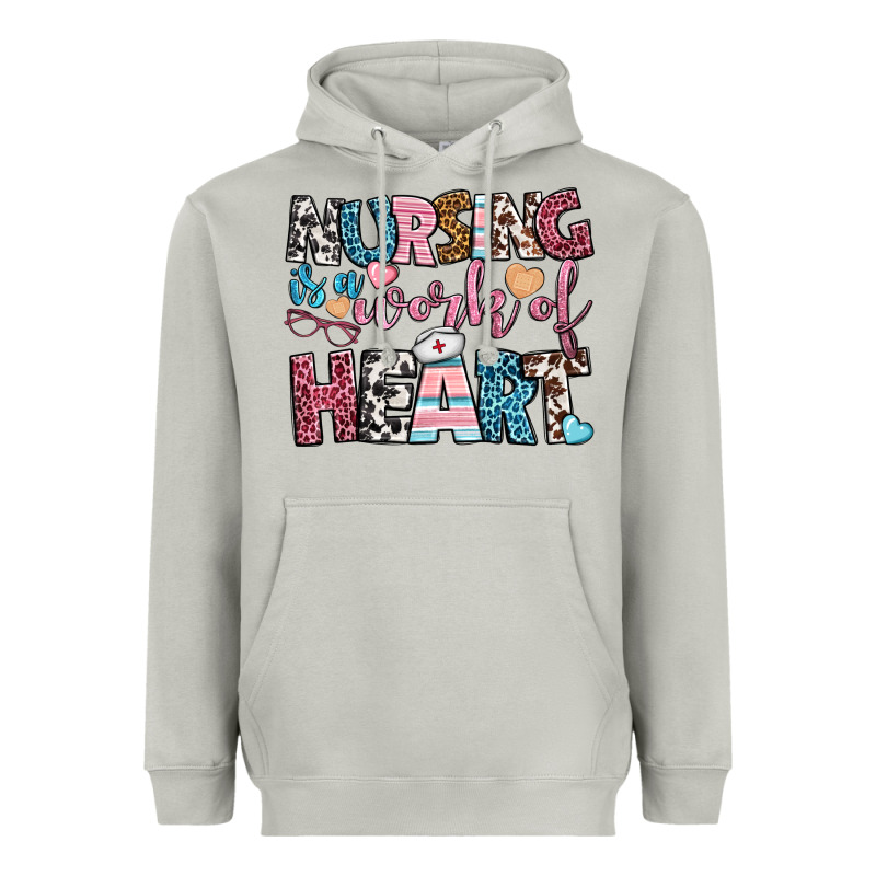 Nursing Is A Work Of Heart Heavyweight Hoodie by BundleAndBundleShop | Teevron