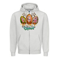 Dove Grey egg hunt squad Zipper Hoodie - RacoonDesign
