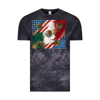 Cloud Black American with mexican flag Vintage Tee - RanaPortraitStore