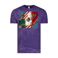 Cloud Purple American with mexican flag Vintage Tee - RanaPortraitStore