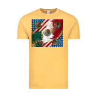 Vintage Mustard American with mexican flag Vintage Tee - RanaPortraitStore