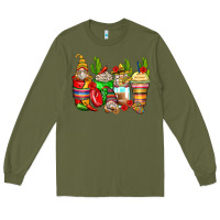 Army Green mexican gnomes coffee cups Long Sleeve Tee - Zillion Design Studio