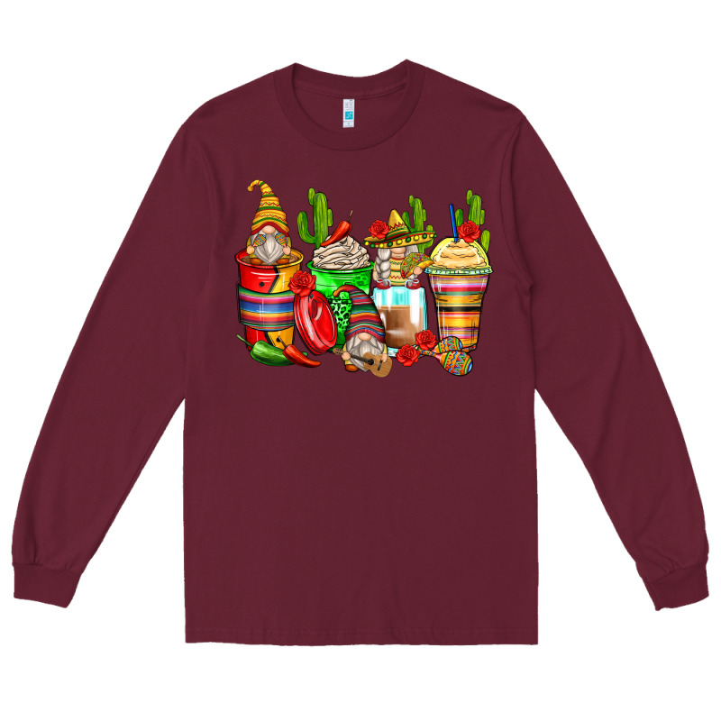 Mexican Gnomes Coffee Cups Long Sleeve Tee by Zillion Design Studio | Teevron