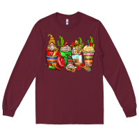 Burgundy mexican gnomes coffee cups Long Sleeve Tee - Zillion Design Studio