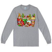 Heather Grey mexican gnomes coffee cups Long Sleeve Tee - Zillion Design Studio