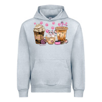 Heather Grey cat coffee cups with paw bbs Urban Hoodie - BundleAndBundleShop