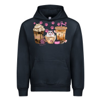 Navy cat coffee cups with paw bbs Urban Hoodie - BundleAndBundleShop