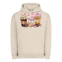 Pigment French Oak cat coffee cups with paw bbs Urban Hoodie - BundleAndBundleShop