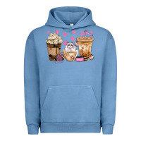 Pigment Pebble Blue cat coffee cups with paw bbs Urban Hoodie - BundleAndBundleShop