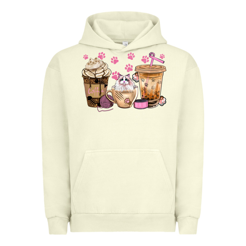 Cat Coffee Cups With Paw Bbs Urban Hoodie by BundleAndBundleShop | Teevron