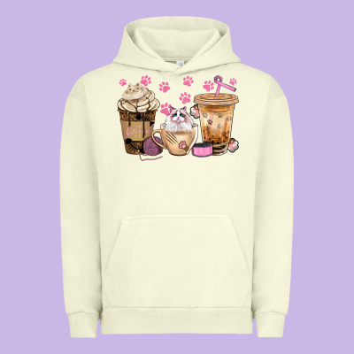 Cat Coffee Cups With Paw Bbs Urban Hoodie Designed By Bundleandbundleshop