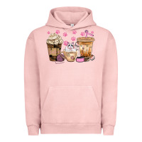 Pigment Salmon cat coffee cups with paw bbs Urban Hoodie - BundleAndBundleShop