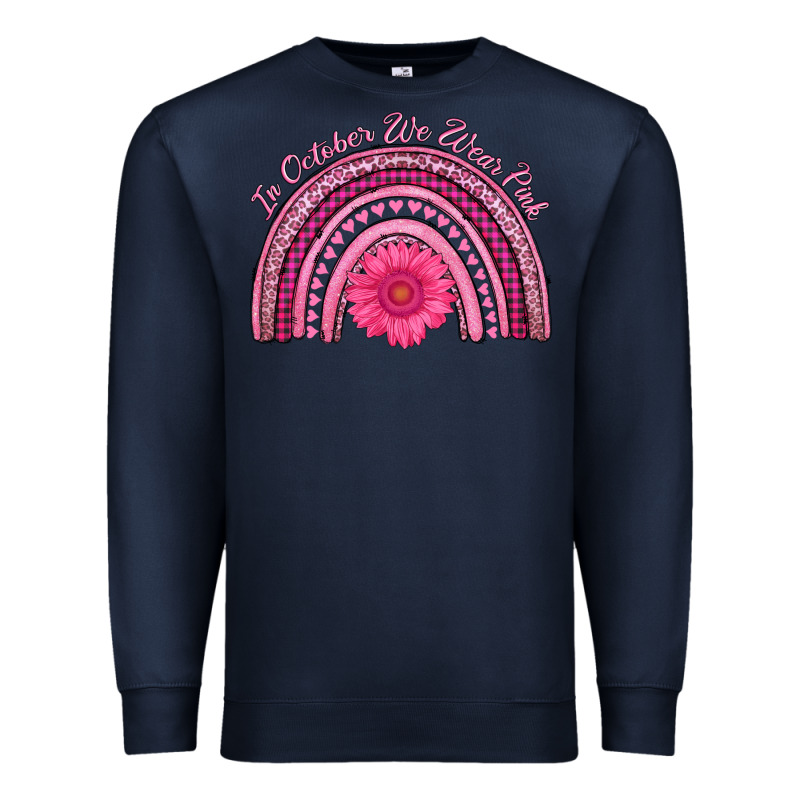 In October We Wear Pink Rainbow Premium Sweatshirt by AdoDesignShop | Teevron