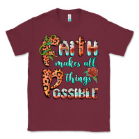 Burgundy faith makes all things possible Classic Tee - BarkalooDesign