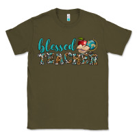 Army Green blessed teacher Classic Tee - BundleAndBundleShop