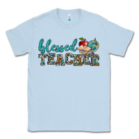 Dusty Blue blessed teacher Classic Tee - BundleAndBundleShop