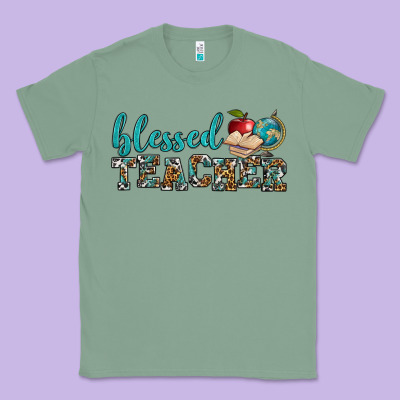 Blessed Teacher Classic Tee Designed By Bundleandbundleshop