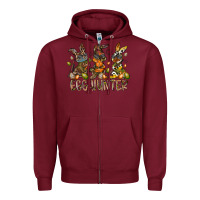 Burgundy egg hunter Zipper Hoodie - RacoonDesign