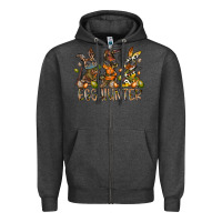 Charcoal Heather egg hunter Zipper Hoodie - RacoonDesign
