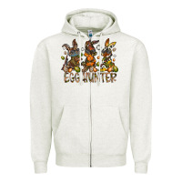 Oatmeal Heather egg hunter Zipper Hoodie - RacoonDesign