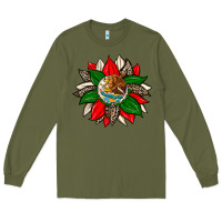 Army Green mexican flag sunflower Long Sleeve Tee - Zillion Design Studio