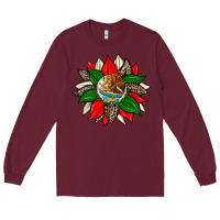 Burgundy mexican flag sunflower Long Sleeve Tee - Zillion Design Studio
