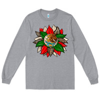Heather Grey mexican flag sunflower Long Sleeve Tee - Zillion Design Studio