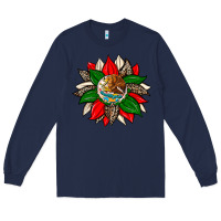 Navy mexican flag sunflower Long Sleeve Tee - Zillion Design Studio